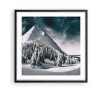 Affiche Poster 50x50cm Tableaux Image Photo Sombre Ciel Montagne Wall Art