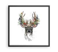 Affiche Poster 50x50cm Tableaux Image Photo Surréalisme Cerf Boho Wall Art