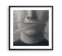 Affiche Poster 50x50cm Tableaux Image Photo Symbole Bouche Discours Wall Art