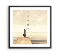 Affiche Poster 50x50cm Tableaux Image Photo Symbole Femme Échelle Wall Art