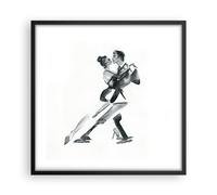 Affiche Poster 50x50cm Tableaux Image Photo Tango Dessin Noir Et Blanc Wall Art