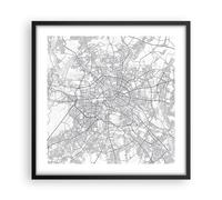Affiche Poster 50x50cm Tableaux Image Photo Ville Carte Berlin Wall Art