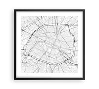 Affiche Poster 50x50cm Tableaux Image Photo Ville Carte Paris Wall Art