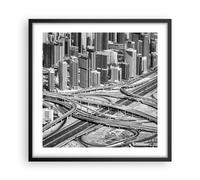 Affiche Poster 50x50cm Tableaux Image Photo Ville Gratte-ciel Autoroute Wall Art