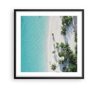 Affiche Poster 50x50cm Tableaux Image Photographie Aérienne Céleste Plage Art