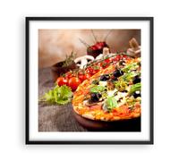 Affiche Poster 50x50cm Tableaux Image Pizza Nourriture Italie tradition Art