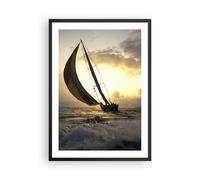 Affiche Poster 50x70cm Tableaux bateau coucher du soleil le soleil Paysage Art