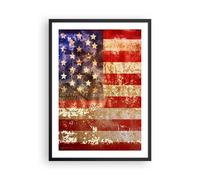 Affiche Poster 50x70cm Tableaux Image Amérique Drapeau national patriotique Art