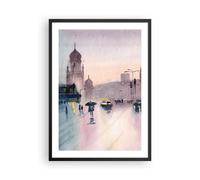 Affiche Poster 50x70cm Tableaux Image Aquarelle Ville Monuments Historiques Art