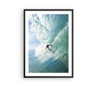 Affiche Poster 50x70cm Tableaux Image Aventure surfeur vague océan Wall Art