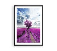 Affiche Poster 50x70cm Tableaux Image Bruyère arbre nuages paysage Wall Art