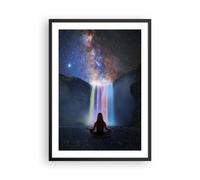Affiche Poster 50x70cm Tableaux Image Chute D'Eau Les Étoiles Méditation Art