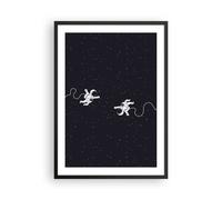 Affiche Poster 50x70cm Tableaux Image Dessin Animé Astronautes Cosmos Wall Art