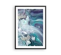Affiche Poster 50x70cm Tableaux Image L'Abstraction En Trois Dimensions Bleu Art