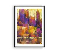 Affiche Poster 50x70cm Tableaux Image L'Abstraction Ville Gratte Ciel Wall Art
