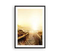 Affiche Poster 50x70cm Tableaux Image le lever du soleil vague île océan Art