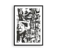 Affiche Poster 50x70cm Tableaux Image Noir Et Blanc Chiffres L'Abstraction Art