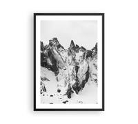 Affiche Poster 50x70cm Tableaux Image Photo Alpes Neige Monochrome Wall Art