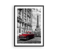 Affiche Poster 50x70cm Tableaux Image Photo Car Eiffle Rue Wall Art Decoration