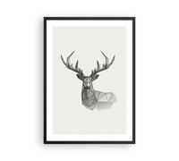 Affiche Poster 50x70cm Tableaux Image Photo Cerf Croquis Scandinave Wall Art