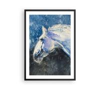 Affiche Poster 50x70cm Tableaux Image Photo Cheval Aquarelle Portrait Wall Art
