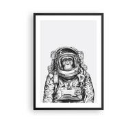 Affiche Poster 50x70cm Tableaux Image Photo Chimpanzé Astronaute Dessin Wall Art