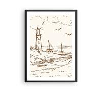 Affiche Poster 50x70cm Tableaux Image Photo Croquis Côte Lanterne Wall Art