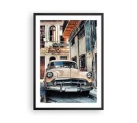 Affiche Poster 50x70cm Tableaux Image Photo Cubain Voiture Immeubles Wall Art