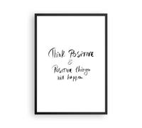 Affiche Poster 50x70cm Tableaux Image Photo Devise Pensée Positivement Wall Art