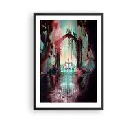 Affiche Poster 50x70cm Tableaux Image Photo Fantaisie Portail Jardin Wall Art