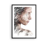 Affiche Poster 50x70cm Tableaux Image Photo Femme Double Exposition Wall Art