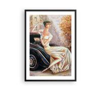 Affiche Poster 50x70cm Tableaux Image Photo femme rétro style Wall Art