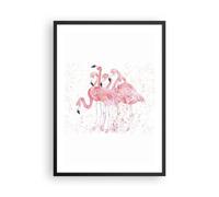 Affiche Poster 50x70cm Tableaux Image Photo flamant rose oiseau eau Wall Art