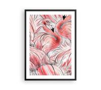 Affiche Poster 50x70cm Tableaux Image Photo Flamant Rose Rose Exotisme Wall Art