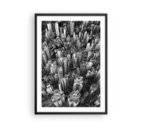 Affiche Poster 50x70cm Tableaux Image Photo Gratte Ciels Avec Montagnes Wall Art