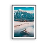 Affiche Poster 50x70cm Tableaux Image Photo Hiver Montagnes Nuages Wall Art