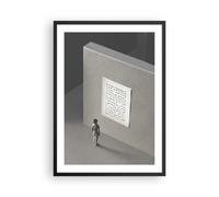 Affiche Poster 50x70cm Tableaux Image Photo Labyrinthe Gris Perdu Wall Art