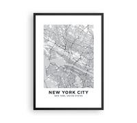 Affiche Poster 50x70cm Tableaux Image Photo New York Carte Wall Art Decoration
