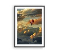 Affiche Poster 50x70cm Tableaux Image Photo nuages ballon vol Wall Art