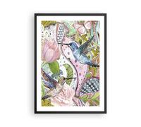 Affiche Poster 50x70cm Tableaux Image Photo oiseau papillon fleur Wall Art