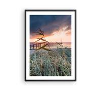 Affiche Poster 50x70cm Tableaux Image Photo Plage Herbe Horizon Wall Art