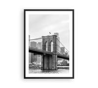 Affiche Poster 50x70cm Tableaux Image Photo Pont Brooklyn Noir Et Blanc Wall Art