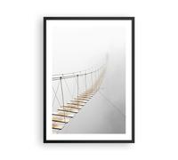 Affiche Poster 50x70cm Tableaux Image Photo Pont Suspendu Brouillard Wall Art