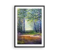 Affiche Poster 50x70cm Tableaux Image Photo prairie eau arbre Wall Art