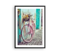 Affiche Poster 50x70cm Tableaux Image Photo Rose Vélo Vintage Wall Art