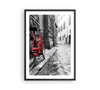 Affiche Poster 50x70cm Tableaux Image Photo Rue Vélo Rue pavée bâtiment Wall Art