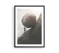 Affiche Poster 50x70cm Tableaux Image Photo Sisyphe Travail Pierre Wall Art