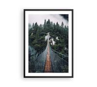 Affiche Poster 50x70cm Tableaux Image Photo Suspendu Pont Forêt Wall Art
