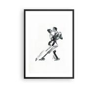 Affiche Poster 50x70cm Tableaux Image Photo Tango Dessin Noir Et Blanc Wall Art