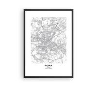 Affiche Poster 50x70cm Tableaux Image Photo Ville Carte Rome Wall Art Decoration